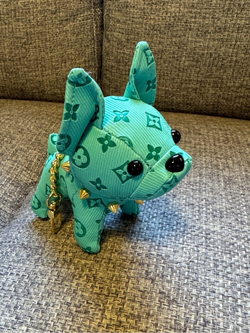 Teal Dog Bag Charm Keychain
